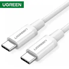 USB კაბელი UGREEN 60518 USB 2.0 C M/M ABS Cover 1m (White)