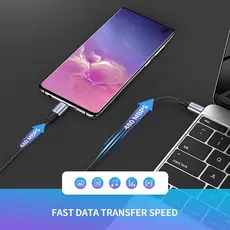 USB კაბელი UGREEN 50152 USB 2.0 C M/M Round Cable Nickel Plating Aluminum Shell 2m (Gray Black), 4 image