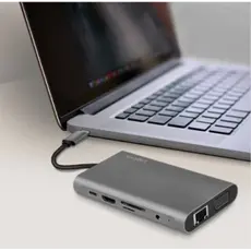 დოკ სადგური Logilink UA0383 USB3.2 Docking Station USB-C 10-Port PD Silver, 3 image