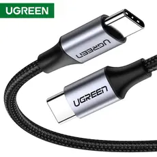 USB კაბელი UGREEN 50152 USB 2.0 C M/M Round Cable Nickel Plating Aluminum Shell 2m (Gray Black), 2 image