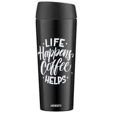 თერმოსი Ardesto Travel mug Coffee Time, 450ml, stainless steel, black