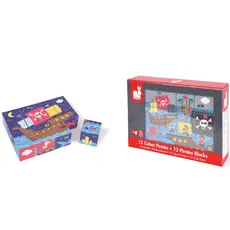 სათამაშო კუბები Janod Cubes made of pasteboard Pirates J02984