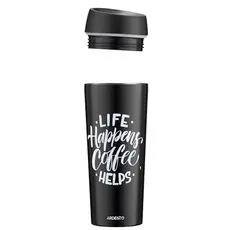 თერმოსი Ardesto Travel mug Coffee Time, 450ml, stainless steel, black, 3 image