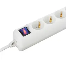 დამაგრძელებელი 2E 5XSchuko with switch, 3G*1.5mm2, 3m, white, 3 image
