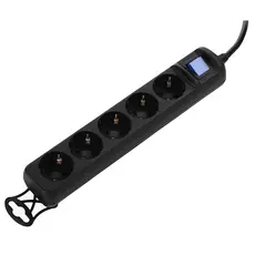 დენის გამანაწილებელი 2E 2E-U05ESM5B, 5 Socket, 5m, Black, 3 image