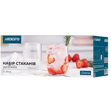 ჭიქების ნაკრები Ardesto Low glasses set Gloria 315 ml, 6 pcs, glass, 3 image