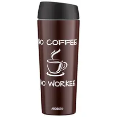 თერმოსი Ardesto Travel mug Coffee Time, 450ml, stainless steel, brown, 2 image