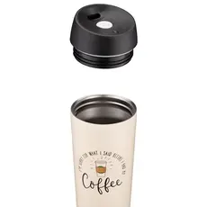 თერმოსი Ardesto Travel mug Coffee Time, 450ml, stainless steel, beige, 4 image
