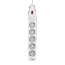 დენის გამანაწილებელი 2Е 2E-SP515M2WH, 5 Socket, 2m, Power Strip With Surge Protector, White, 3 image