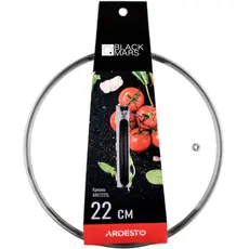მინის თავსახური Ardesto Lid Black Mars 22cm, glass, stainless steel, silicone, 3 image