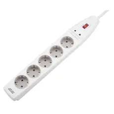დენის გამანაწილებელი 2Е 2E-SP515M2WH, 5 Socket, 2m, Power Strip With Surge Protector, White, 2 image