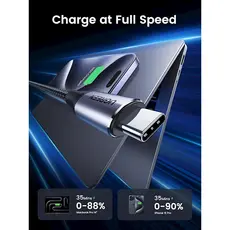 ვიდეო კაბელი UGREEN US355 (80150), 4K Video Cable , 100W Type-c To Type-c USB C To USB C 3.2 Gen 2 Cable, 1m, Black, 3 image