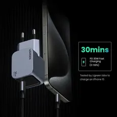 მობილურის დამტენი UGREEN X703 (35006) Nexode Pro, 30W, Type-C, Grey, 5 image