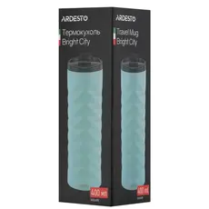 თერმოსი Ardesto Travel mug Bright City 400 ml, stainless steel, green, 5 image