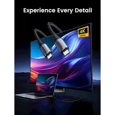 ვიდეო კაბელი UGREEN US355 (80150), 4K Video Cable , 100W Type-c To Type-c USB C To USB C 3.2 Gen 2 Cable, 1m, Black, 4 image