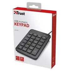 კლავიატურა TRUST PLUS XALAS USB NUMERIC KEYPAD 1.5m cable - black, 3 image