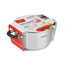 ქვაბი Ardesto Casserole with glass lid Gemini Salerno, 0.8l, stainless steel, silicone, 3 image