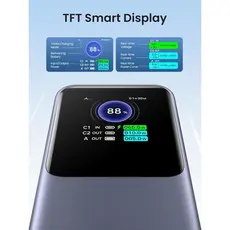 პორტატული დამტენი UGREEN PB722 (35525B) Nexode with Smart Digital Display, 25000mAh, Type-C, USB, Power Bank, Grey, 8 image