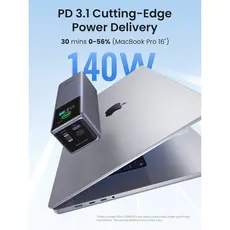 პორტატული დამტენი UGREEN PB722 (35525B) Nexode with Smart Digital Display, 25000mAh, Type-C, USB, Power Bank, Grey, 6 image