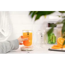 ჭიქების ნაკრები Ardesto Double wall borosilicate glass mug set with a lid Animals, 300 ml, 2 pcs, with glass lid, 5 image