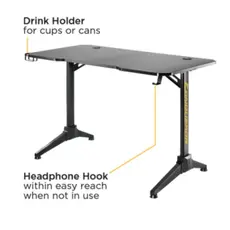 მაგიდა Vertex VX-GD-01B Conqueror Gaming Desk Black, 4 image