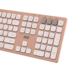 კლავიატურა 2E 2E-KS270WBPN Scissor, Wireless, USB, Bluetooth, Keyboard, Pink/White, 3 image