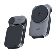 უსადენო დამტენი Aukey 3 in-1 15W LC-MC312 MagFusion Z Qi2 Foldable Wireless Charging Station - Gray, 2 image
