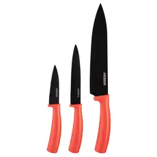 დანების ნაკრები Ardesto Black Mars Knives Set 3 pcs, red, stainless steel, plastic, 2 image