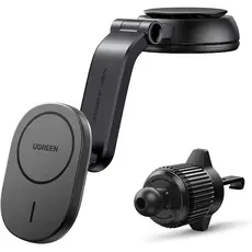 უსადენო დამტენი UGREEN CD345 (15120), 15W, Magnetic Car Wireless Charger MagSafe, Black, 2 image