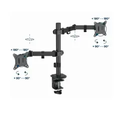 მონიტორის საკიდი Gembird MA-D2-03 Adjustable desk mounted double monitor arm 17"-32", 7 image
