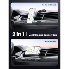 უსადენო დამტენი UGREEN CD345 (15120), 15W, Magnetic Car Wireless Charger MagSafe, Black, 4 image