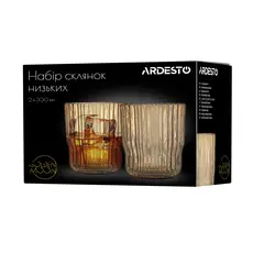 ჭიქების ნაკრები Ardesto Low glasses set Golden Moon, 300ml, 2pcs, glass, golden, 5 image