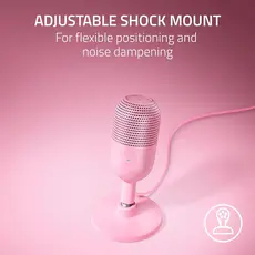 მიკროფონი Razer gaming microphone Seiren V3 Mini, Omni, USB-A, 1.2m, quartz, 6 image