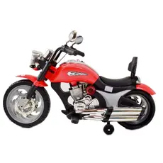 ბავშვის ელექტრო მოტოციკლი 0001R ტყავის სავარძლით