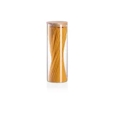 ქილა Ardesto Jar Midori, 1300ml, glass, bamboo, round, transparent, 2 image