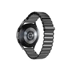 სმარტ საათის სამაჯური Stainless Steel Wrist Band 20mm Adjustable Hollow Watch Strap - Black