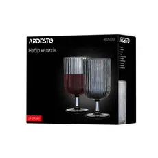 ჭიქების სეტი Ardesto glasses set Graphite, 300ml, 2pcs, glass, gray, 5 image