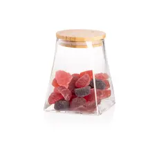 მინის ქილა Ardesto Jar Midori, 510ml, glass, bamboo, cone, transparent