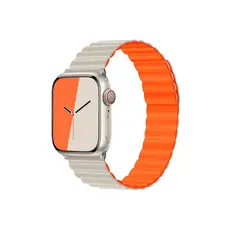 სმარტ საათის სამაჯური TVC KALEBOL Magnetic Watch Band for Apple Watch Series 10 9 8 7 SE 6 5 4 3 2 1 42mm 41mm 40mm 38mm Silicone Adjustable Strap - Starlight Orange