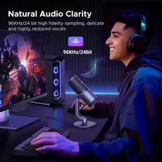 მიკროფონი UGREEN CM769 (35629), Microphone for PC, RGB, USB, 3.5mm, Black, 11 image