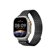 სმარტ საათის სამაჯური TVC LEMONDA Magnetic Strap For Apple Watch Series 10 Ultra 9 8 7 SE 6 5 4 3 2 1 46mm 49mm 45mm 44mm 42mm Metal Watch Band - Black, 2 image