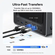 შენახვის სისტემა UGREEN NASync DXP4800 Plus (35261), Intel Gold 8505, 8GB, Diskless, RJ45, USB, Type-C, HDMI, Space Gray, 9 image