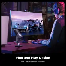 მიკროფონი UGREEN CM769 (35629), Microphone for PC, RGB, USB, 3.5mm, Black, 8 image