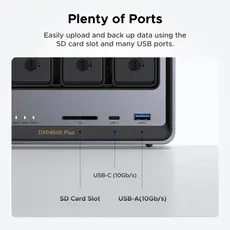შენახვის სისტემა UGREEN NASync DXP4800 Plus (35261), Intel Gold 8505, 8GB, Diskless, RJ45, USB, Type-C, HDMI, Space Gray, 11 image
