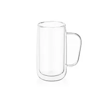 ჭიქების ნაკრები Ardesto Doublewall mug set with handles, 400ml, 2pcs, borosilicate glass, transparent, 5 image