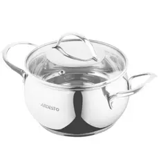 ქვაბი Ardesto Casserole with glass lid Gemini Liguria, 2.2l, stainless steel