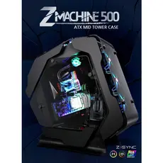 კომპიუტერის ქეისი Zalman PC case Z-MACHINE 500 without PSU, 2xUSB3.0, 2xUSB2.0, 1xUSB 3.1 Type-C, 5x120mm ARGB, VGA 400mm, LCS ready, TG Side Panel, ATX, black, 6 image