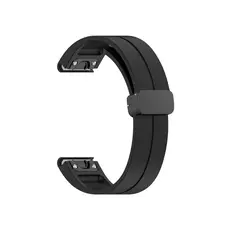 სმარტ საათის სამაჯური 42mm Watch Strap Black Buckle 20mm Magnetic Silicone Band - Black, 2 image