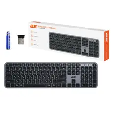 კლავიატურა 2E Keyboard membrane KS240 110key, WL/BT, EN/UK, grey-black, 8 image