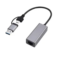ადაპტერი Gembird A-USB3AC-LAN-01 USB 3.1 + type-C Gigabit network adapter space grey, 3 image
